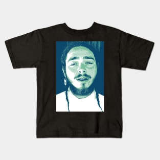 post malone in blue Kids T-Shirt